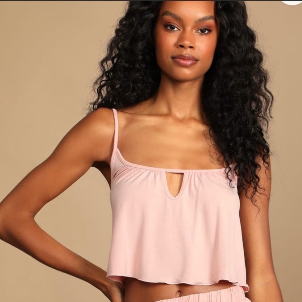 Free People Intimately Free To Be Blush Cami Crop Top